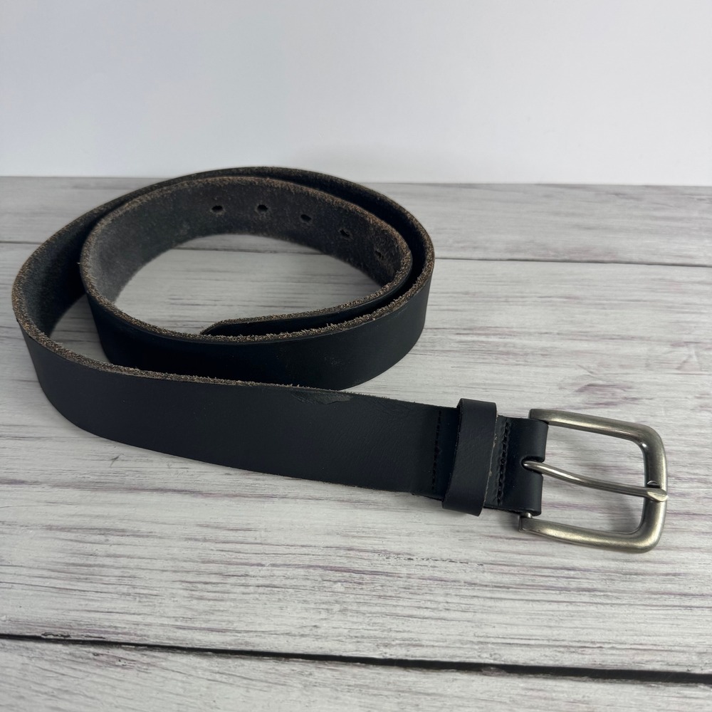 Vatan Mens Black Genuine Leather Belt Size 36 Casual Rugged Workwear Buckle